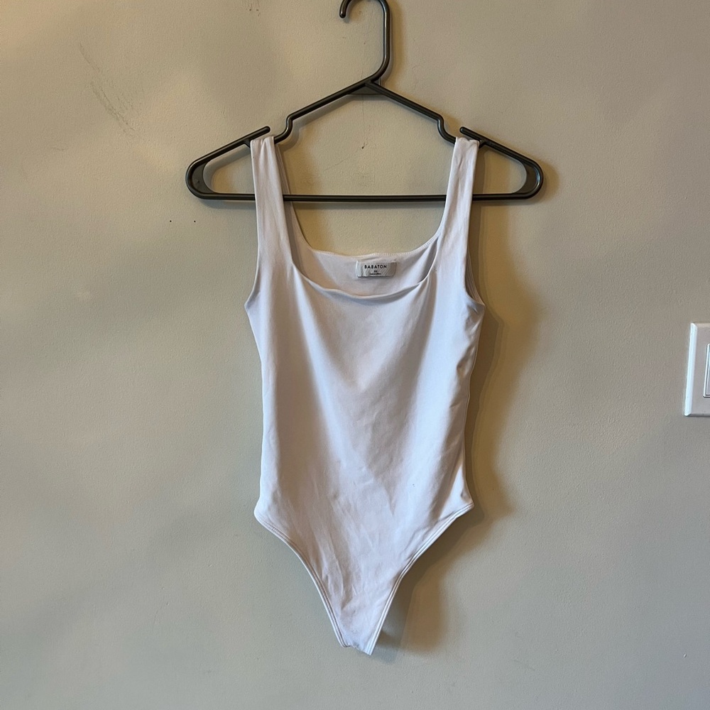 Aritzia Square Neck White Contour Bodysuit